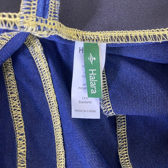 Halara Jeans Women's Size XL Wide Leg High Rise Pull On Denim Blue Medium Wash - Picture 2 of 11